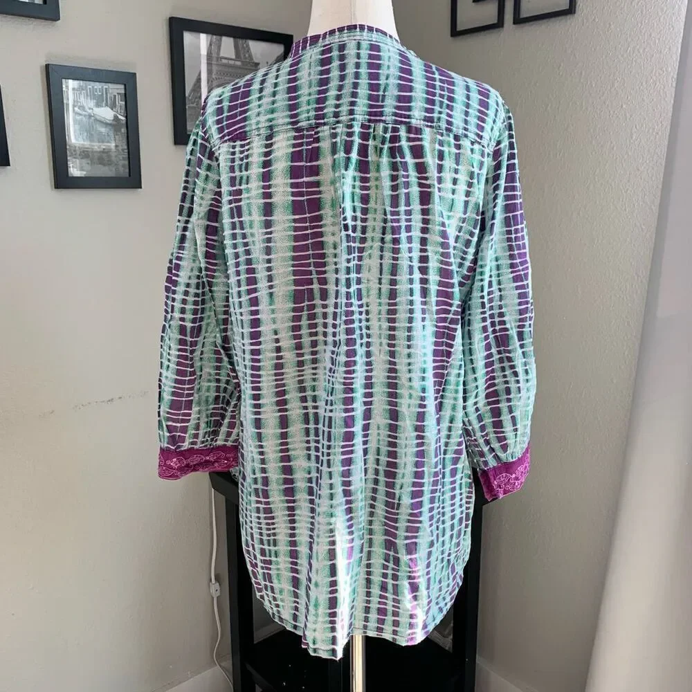 Letarte Handmade embellished tunic style top size medium
